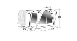 Outwell Newburg 160 Poled Drive Away Awning -Camping Gear Shop 111101 newburg 160 drawing perspective2