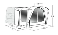 Outwell Newburg 160 Air Drive Away Awning 15 Outwell Newburg 160 Air Drive Away Awning -Camping Gear Shop 111170 newburg 160 air drawing perspective2