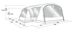 Outwell Mountain Lake 5ATC Tent (2022) 18 Outwell Mountain Lake 5ATC Tent (2022) -Camping Gear Shop 111198 mountain lake 5atc drawing perspective2
