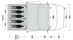 Outwell Jacksondale 5PA Tent (2022) 22 Outwell Jacksondale 5PA Tent (2022) -Camping Gear Shop 111269 jacksondale 5pa drawing floorplan3