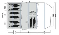 Outwell Queensdale 8PA Tent (2023) -Camping Gear Shop 111270 queensdale 8pa drawing floorplan3