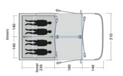 Outwell Springville 4SA Tent (2023) -Camping Gear Shop 111275 springville 4sa drawing floorplan3