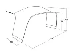 Outwell Lounge Tent Connector L (2023) -Camping Gear Shop 111341 lounge tent connector l drawing perspective2
