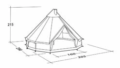Robens Klondike S Tipi Tent (2022) -Camping Gear Shop 130307 klondike s drawing perspective26