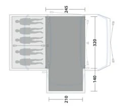 Outwell Oakdale 5PA Flat Woven Carpet -Camping Gear Shop 170892 flat woven carpet oakdale 5pa drawing floorplan2