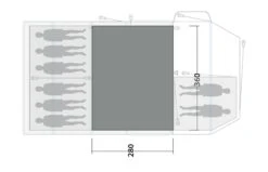 Outwell Knightdale 8PA Flat Woven Carpet -Camping Gear Shop 170894 flat woven carpet knightdale 8pa drawing floorplan2