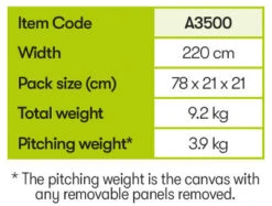 Quest Falcon 220 Poled Porch Caravan Awning (2022) -Camping Gear Shop a3500 10 midsize