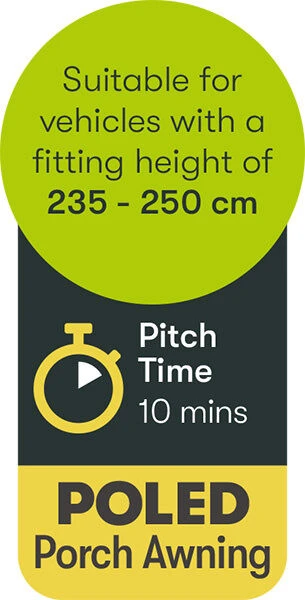 Quest Falcon 260 Poled Porch Caravan Awning (2022) 9 Quest Falcon 260 Poled Porch Caravan Awning (2022) - Image 8