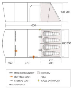 Vango Aether Poled 450XL Tent (2022) 13 Vango Aether Poled 450XL Tent (2022) -Camping Gear Shop aether 450xl floorplan low