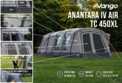 Vango Airbeam Vango Anantara IV TC 450XL Air Tent (2023) -Camping Gear Shop anantara iv air tc 450xl low res2