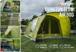 Vango Airbeam Vango Avington Flow Air 500 Tent (2022) -Camping Gear Shop avington flow air 500 low res