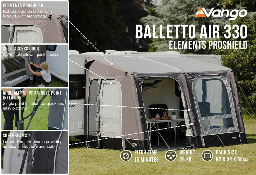 Vango Airbeam Vango Balletto Air 330 Elements ProShield Caravan Awning (2023) 8 Vango Airbeam Vango Balletto Air 330 Elements ProShield Caravan Awning (2023) - Image 6