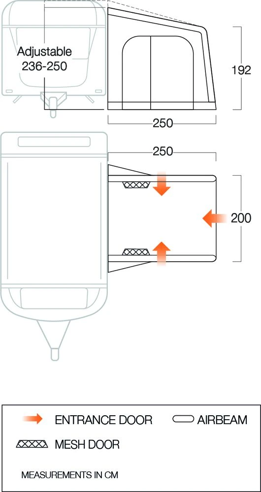 Vango Airbeam Vango Balletto Air 200 Elements Shield Caravan Awning (2023) 4 Vango Airbeam Vango Balletto Air 200 Elements Shield Caravan Awning (2023) - Image 2