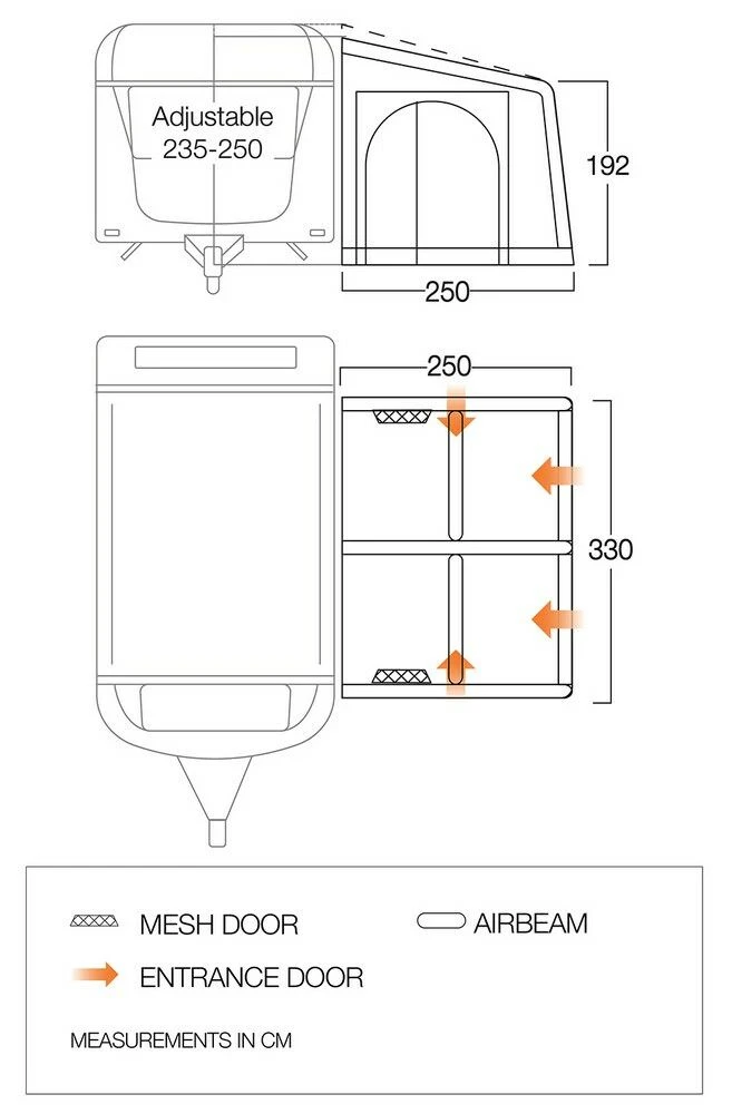 Vango Airbeam Vango Balletto Air 330 Elements ProShield Caravan Awning (2023) 5 Vango Airbeam Vango Balletto Air 330 Elements ProShield Caravan Awning (2023) - Image 3
