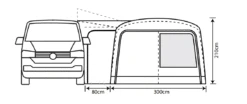 Outdoor Revolution Cayman Combo Air Mid Driveaway Awning (210-255cm) -Camping Gear Shop cayman combo 2