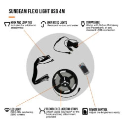 Vango Sunbeam Flexi Light 4m (USB) 8 Vango Sunbeam Flexi Light 4m (USB) -Camping Gear Shop family essentials infographicscall outs6