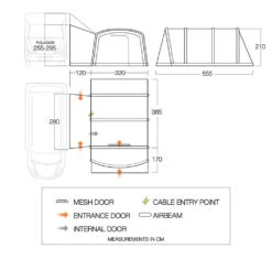 Vango Airbeam Vango Galli CC Air Tall Awning (2023) -Camping Gear Shop floorplan cc tall