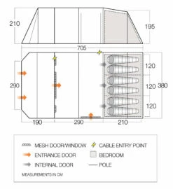 Vango Joro Poled 600XL Tent (2022) -Camping Gear Shop joro 600xl floorplan low