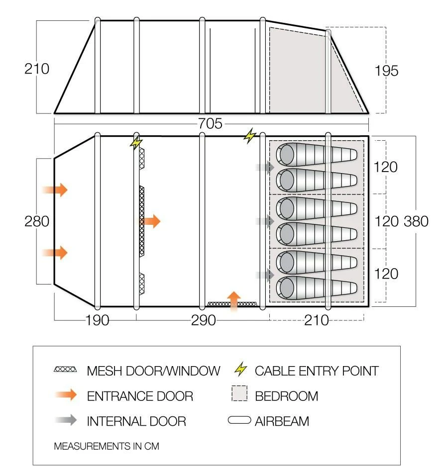 Vango Airbeam Vango Joro Air 600xl Dura Tent (2023) 7 Vango Airbeam Vango Joro Air 600xl Dura Tent (2023) - Image 5