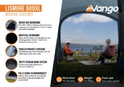 Vango Lismore 600XL Poled Tent Package (2023) 13 Vango Lismore 600XL Poled Tent Package (2023) -Camping Gear Shop lismore 600xl infographic2