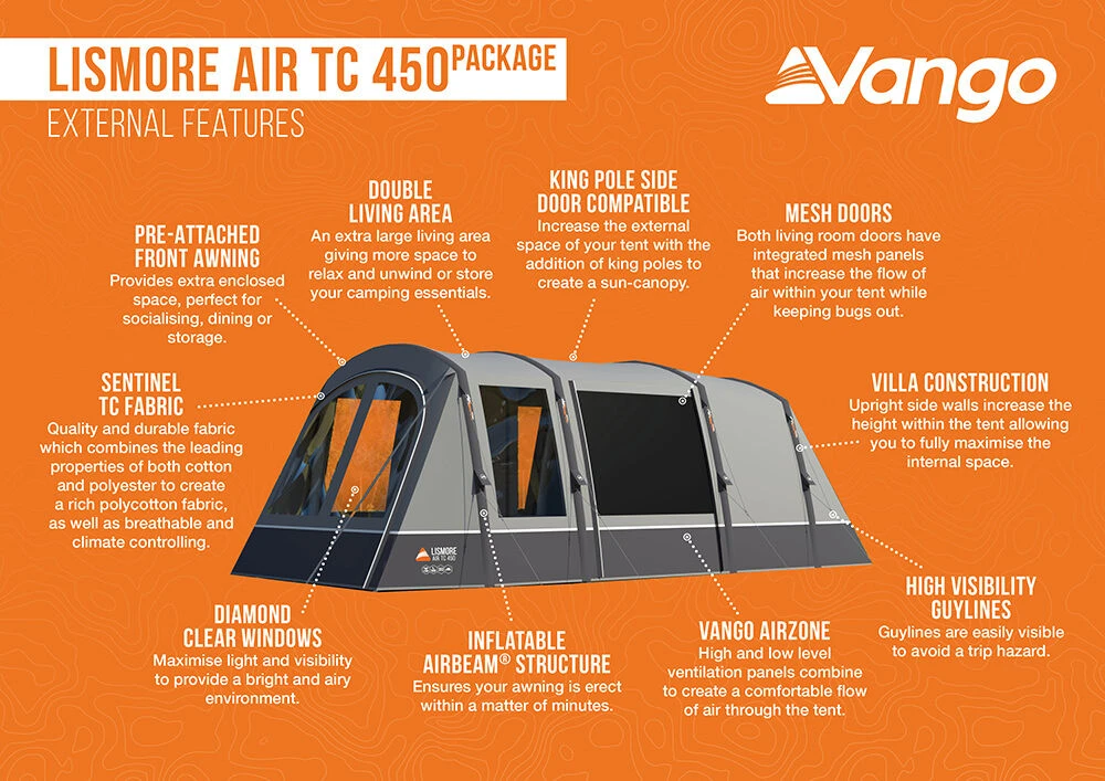 Vango Airbeam Vango Lismore Air TC 450 Tent Package (2023) 5 Vango Airbeam Vango Lismore Air TC 450 Tent Package (2023) - Image 3