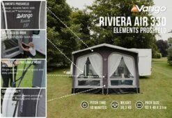 Vango Airbeam Vango Riviera Air 390 Elements ProShield Caravan Awning (2023) -Camping Gear Shop riviera air 330 eps 1