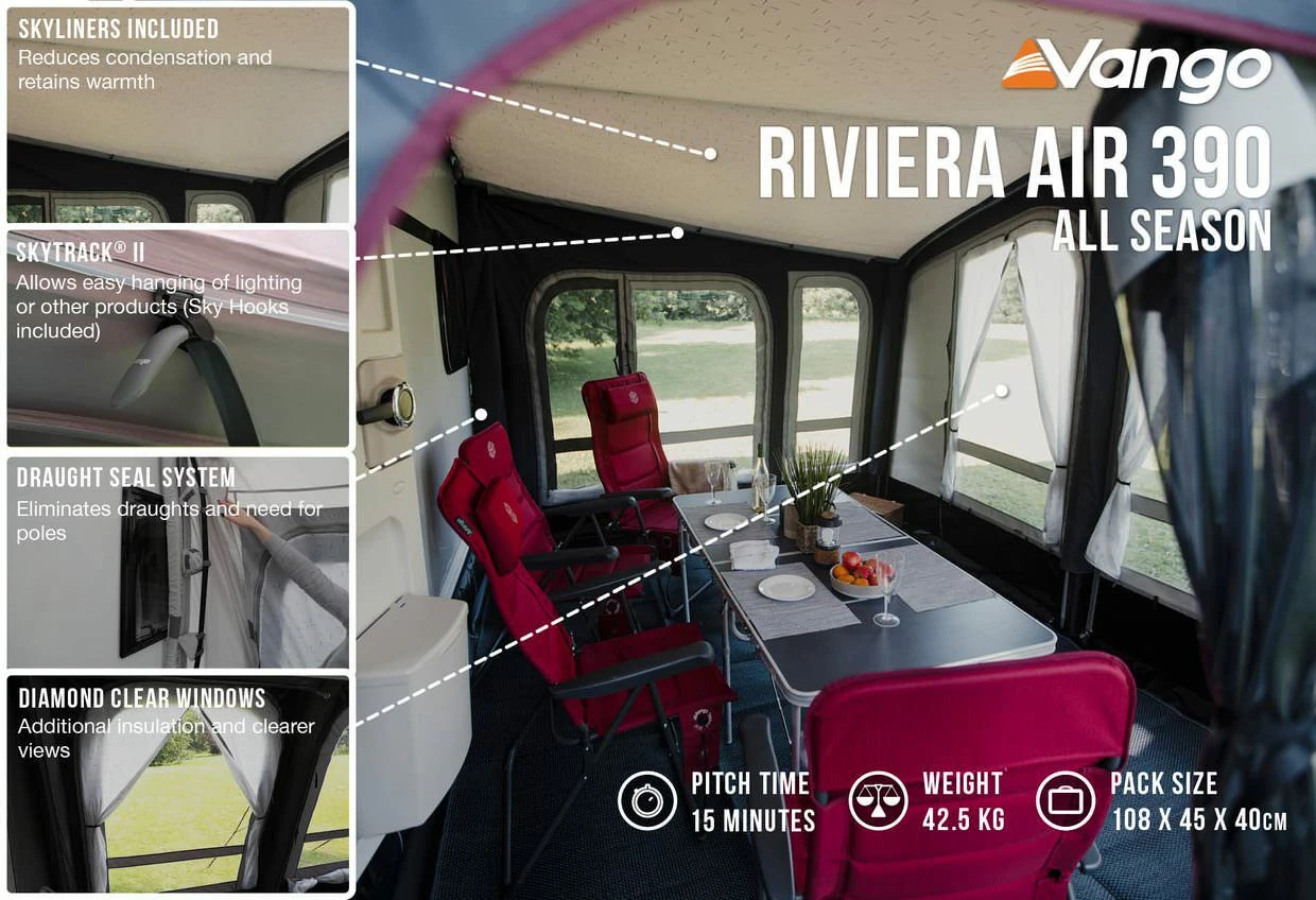 Vango Airbeam Vango Riviera Air 390 Elements All Season Caravan Awning (2023) 8 Vango Airbeam Vango Riviera Air 390 Elements All Season Caravan Awning (2023) - Image 6