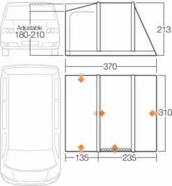 Vango Airbeam Vango Kela V Low AirAway Awning (2022) -Camping Gear Shop vango 2018 awnings floorplan kela iii low