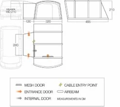 Vango Airbeam Vango Galli III Low Airaway Awning (2022) -Camping Gear Shop vango 2019 awnings floorplan galli low