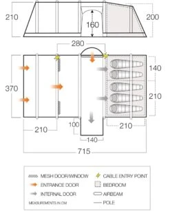 Vango Airbeam Vango Rome II Air 550XL Tent Package (2023) 14 Vango Airbeam Vango Rome II Air 550XL Tent Package (2023) -Camping Gear Shop vango 2021 tents floorplan rome air 550xl hi